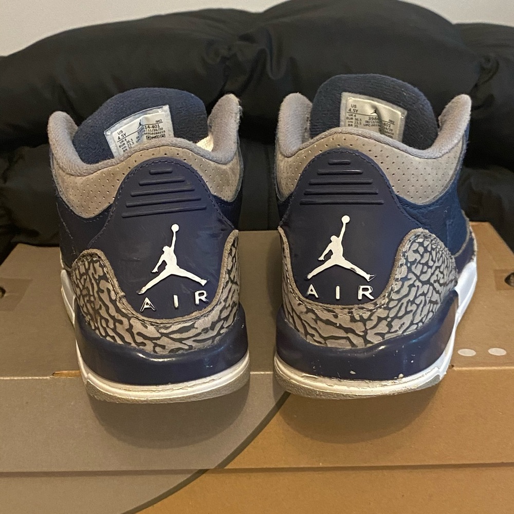 Nike Air Jordan 3 Retro Georgetown Blue- 4.5 Y- 6 W - Picture 8 of 14